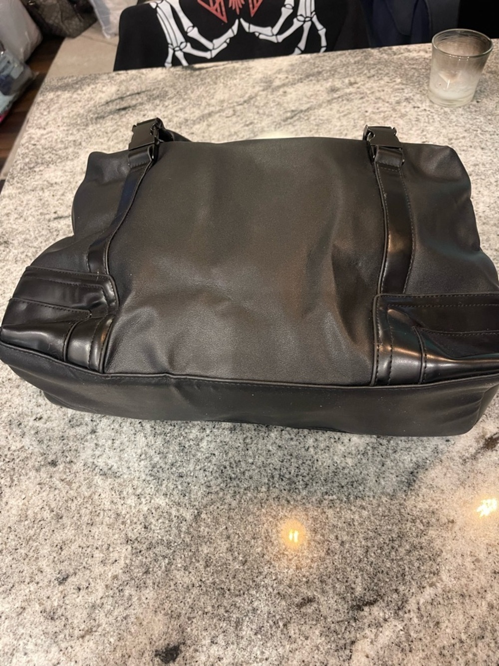 mark. Black Faux Leather Top-Handle Shoulder Bag - Picture 3 of 5